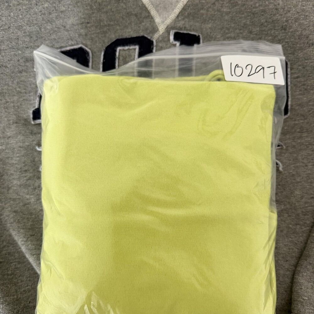 A.P.C. Hoodie Mens Large Lime Green Organic Cotton Logo Fleece Pullover - Picture 11 of 11